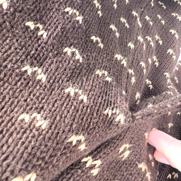 Chaps Southwest Shawl Collar Cardigan Upcycled Sweater Brown Size XL - Picture 13 of 13